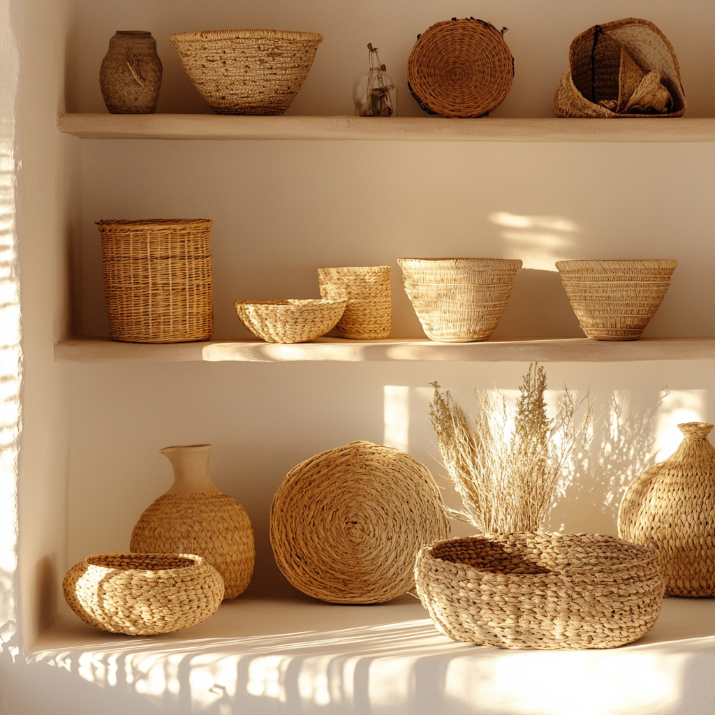 como decorar un cesto de mimbre