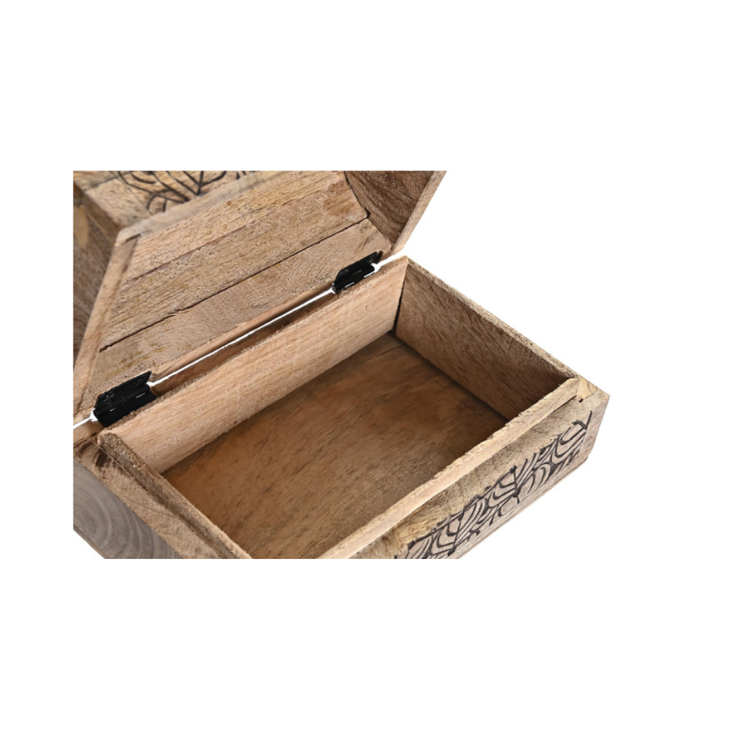 Caja Madera Joyero Mango Buda Marrón