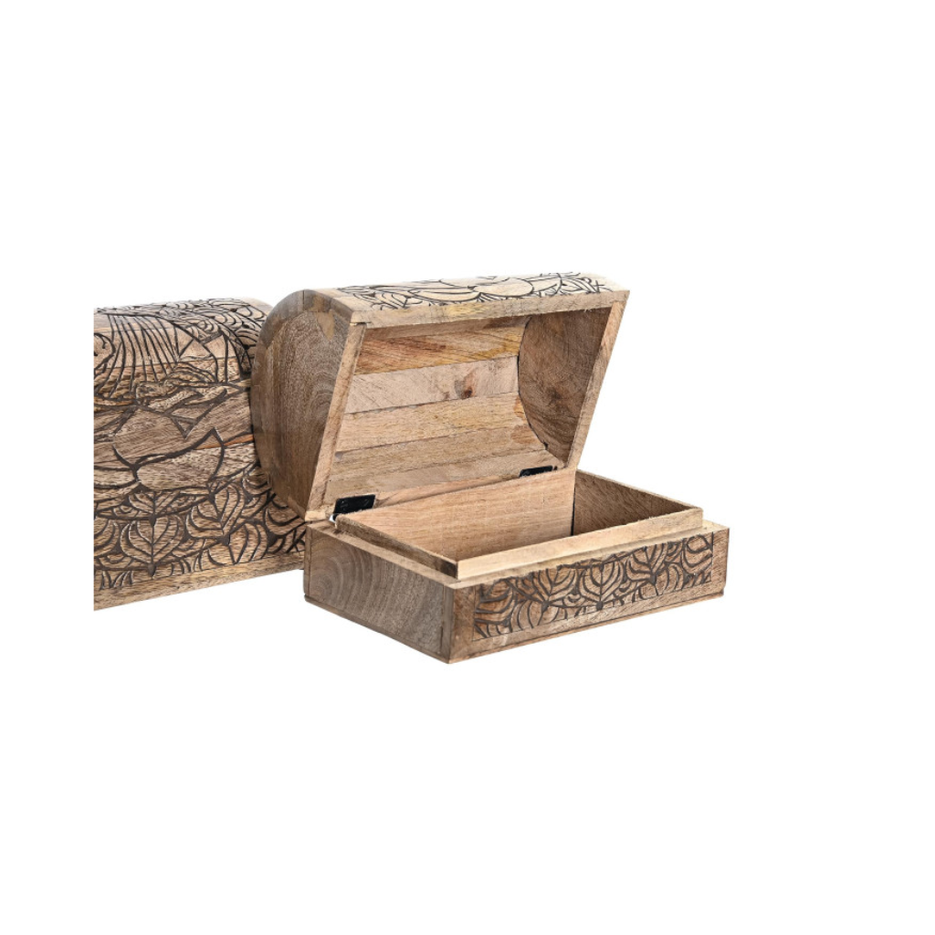 Caja Madera Joyero Mango Buda Marrón