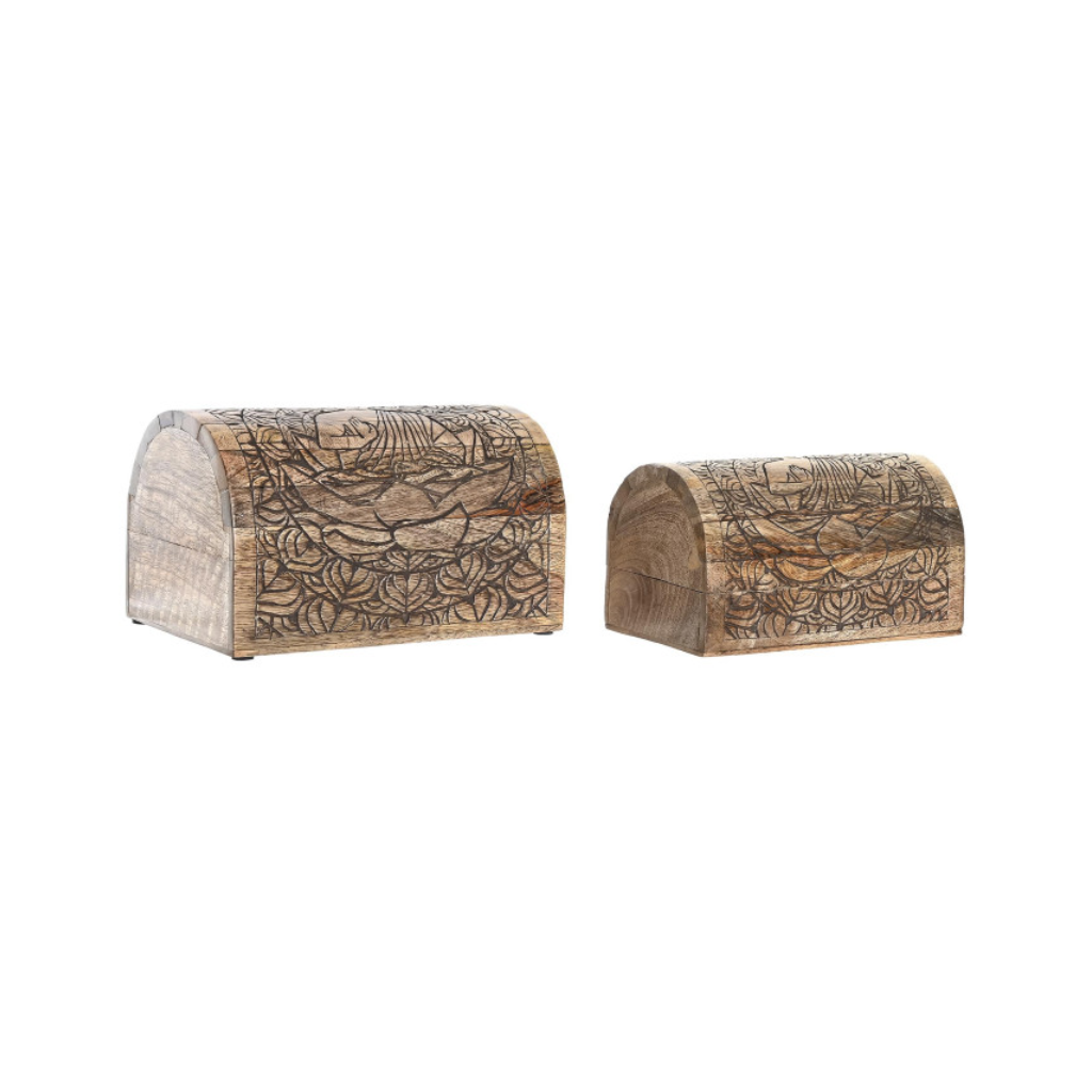 Caja Madera Joyero Mango Buda Marrón