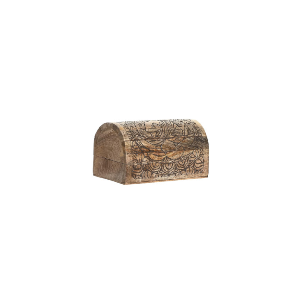 Caja Madera Joyero Mango Buda Marrón