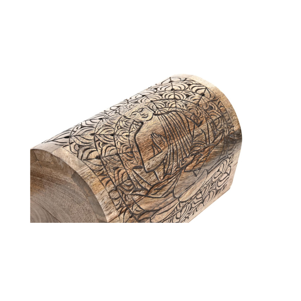 Caja Madera Joyero Mango Buda Marrón