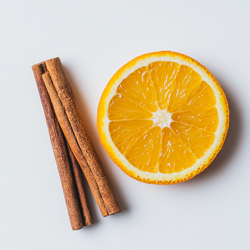 vela canela y naranja