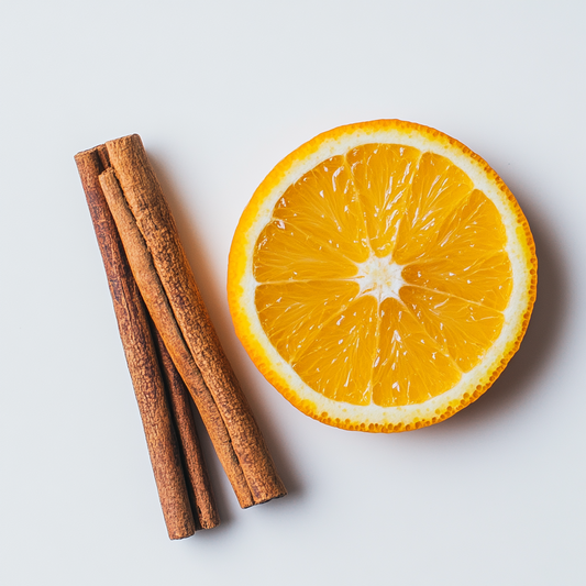 vela canela y naranja